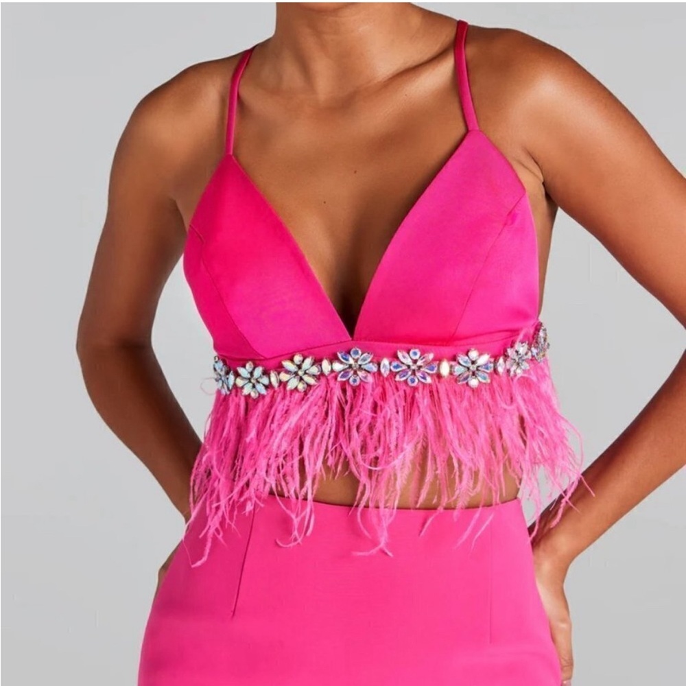 Nadine Merabi Davina Hot Pink Bra Top